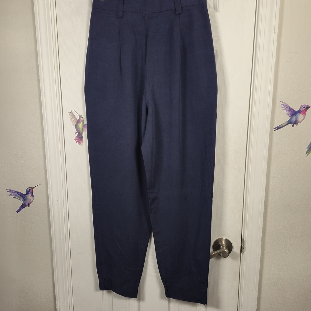 Vintage The Limit High-Waist Pleated Wool-Blend Trousers | Size 8 - Picture 5 of 7